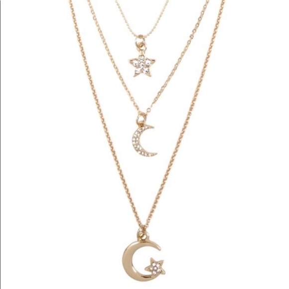Star moon layered necklace - Picture 1 of 2
